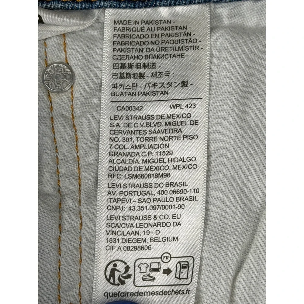 Levis 514 Mens Straight Fit Jeans W32 L32 Light Wash Blue Denim